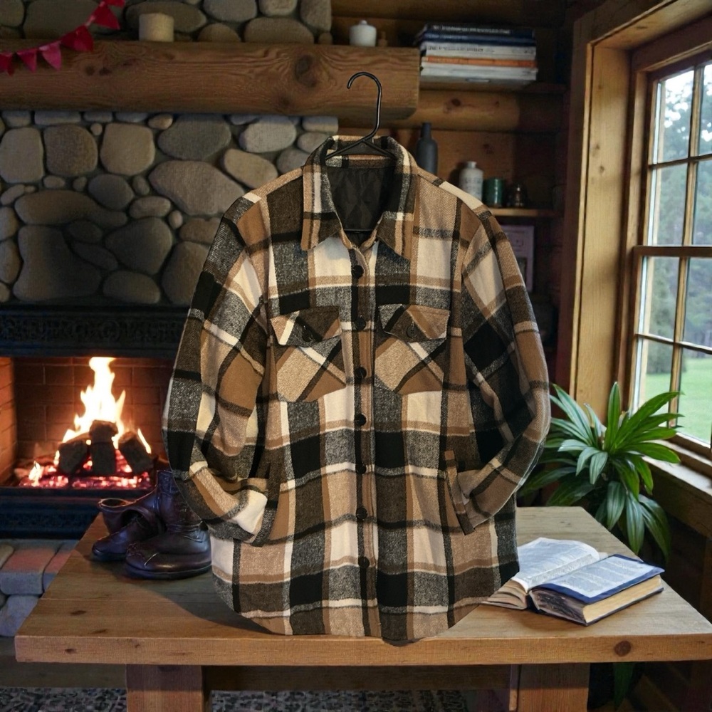 Plaid Flannel Shacket, size XL